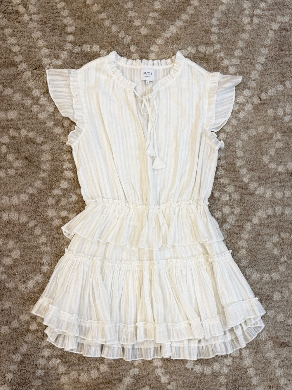 NWOT Misa Los Angeles While Ruffle Dress